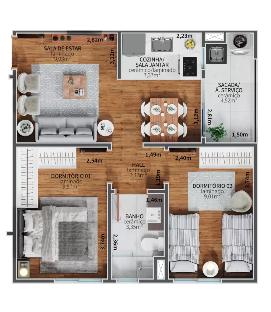 Planta baixa Residencial Capri São Leopoldo